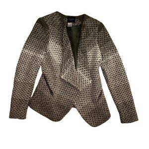 Helene London Women's Tweed Blazer Jacket Medium Wool Blend Green